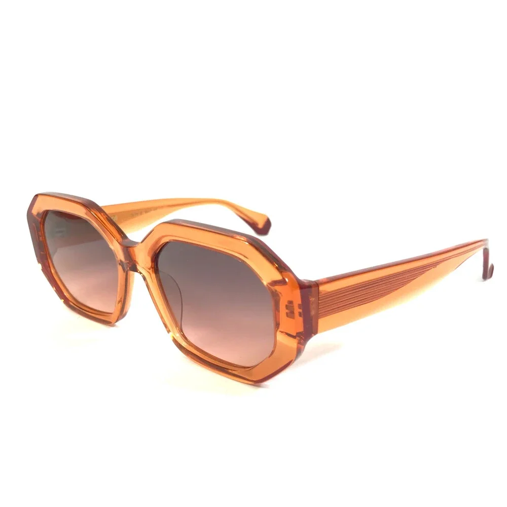 Gigi Studios Sunglasses CITRUS 6944/9 Clear Orange w Purple Pink Gradient Lenses